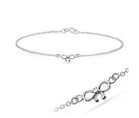 Adorable Bow Silver Anklet ANK-197